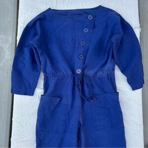 Vintage 80s LA Seat Covers Royal Blue Utility Jumpsuit, Painter Coveralls